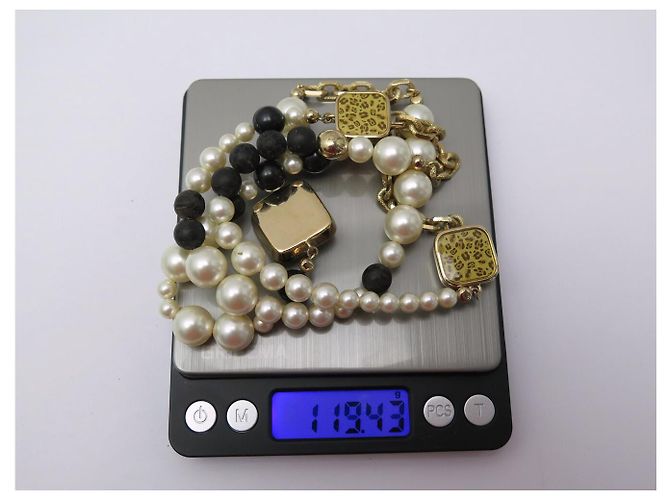COLLANA SAUTOIR CHRISTIAN DIOR PERLE & LEOPARD 78CM IN METALLO DORATO D'oro - vista 6