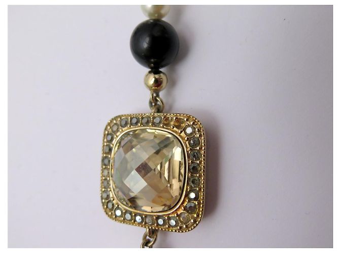 COLLANA SAUTOIR CHRISTIAN DIOR PERLE & LEOPARD 78CM IN METALLO DORATO D'oro - vista 8