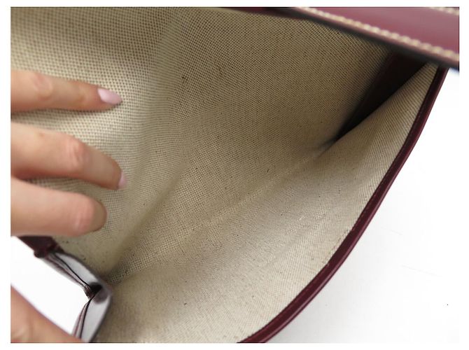 Hermès BORSA HERMES JIGE ELAN PM in pelle Box Rouge Bordeaux clutch bag Bordò - vista 10