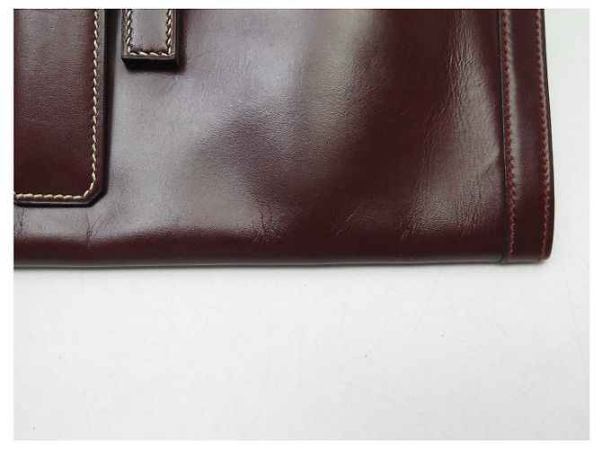 Hermès BORSA HERMES JIGE ELAN PM in pelle Box Rouge Bordeaux clutch bag Bordò - vista 12