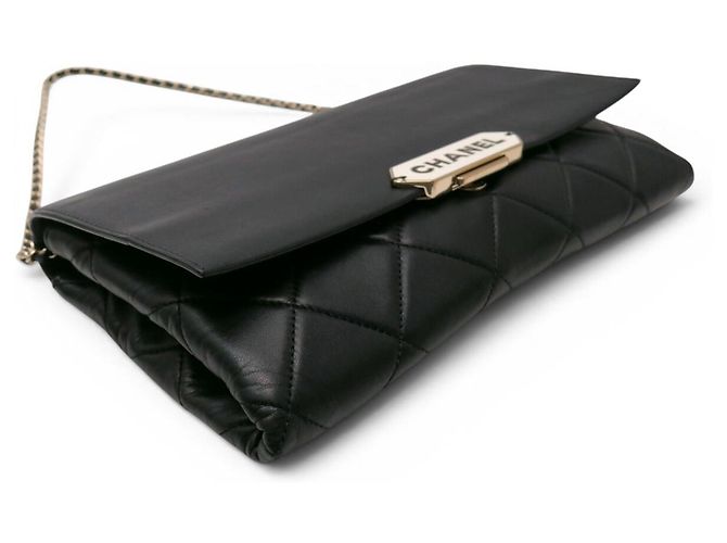 BORSA CHANEL SINGLE FLAP PELLE MATELASSÉ CHIUSURA 2 WAY Nero - vista 3
