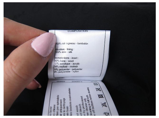 CHANEL Blouson-Jacke aus Lammleder mit Tweed-Besatz 36 S LEATHER COAT Schwarz - Ansicht 4