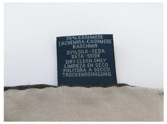 Hermès Echarpe HERMES COUVERTURES NOUVELLES RECTANGULAR 174 X 64CM SEDA Y CACHEMIRE Gris pardo - vista 11