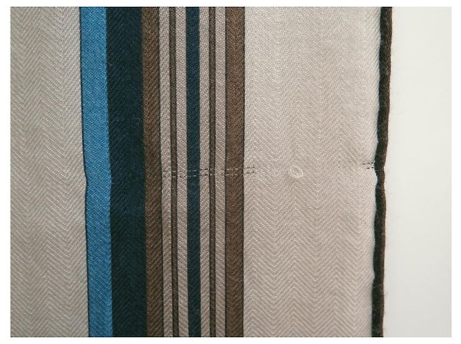 Hermès Echarpe HERMES COUVERTURES NOUVELLES RECTANGULAR 174 X 64CM SEDA Y CACHEMIRE Gris pardo - vista 7