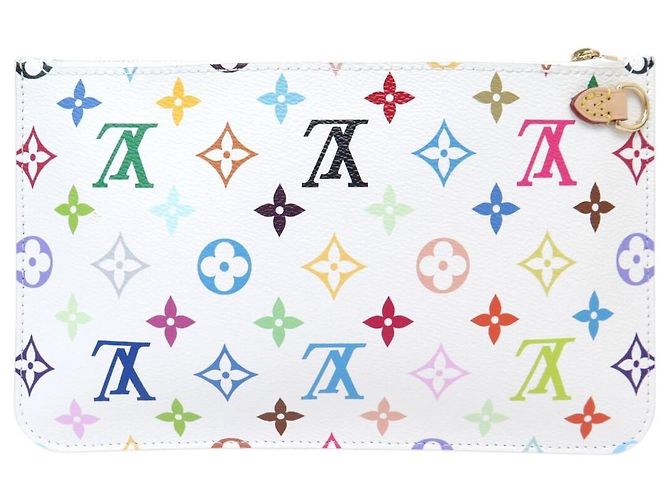 NUOVA POCHETTE LOUIS VUITTON PR SAC NEVERFULL MONOGRAM CANVAS MURAKAMI POUCH BAG Multicolore - vista 2
