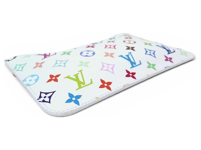 NUOVA POCHETTE LOUIS VUITTON PR SAC NEVERFULL MONOGRAM CANVAS MURAKAMI POUCH BAG Multicolore - vista 3