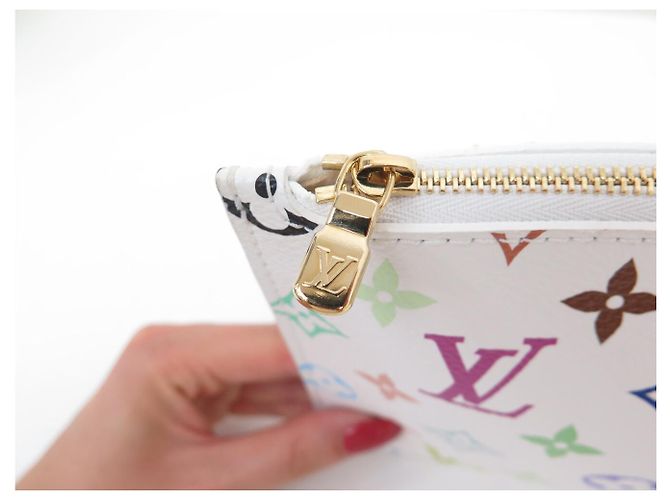 NUOVA POCHETTE LOUIS VUITTON PR SAC NEVERFULL MONOGRAM CANVAS MURAKAMI POUCH BAG Multicolore - vista 5
