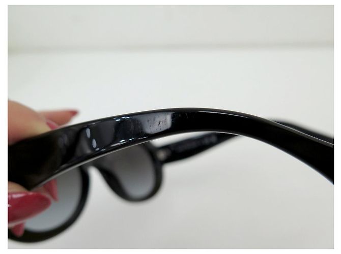 OCCHIALI DA SOLE CHANEL OVALI LOGO CC 5469-B PLASTICA NERA Nero - vista 10