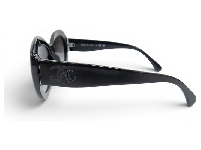 OCCHIALI DA SOLE CHANEL OVALI LOGO CC 5469-B PLASTICA NERA Nero - vista 2