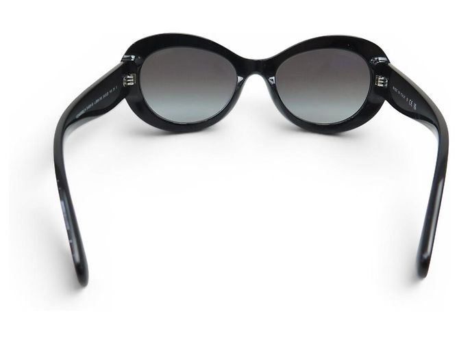 OCCHIALI DA SOLE CHANEL OVALI LOGO CC 5469-B PLASTICA NERA Nero - vista 3