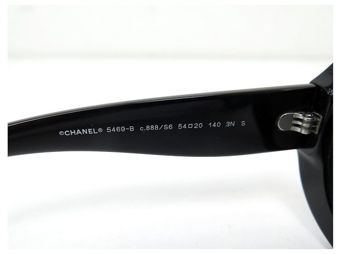 OCCHIALI DA SOLE CHANEL OVALI LOGO CC 5469-B PLASTICA NERA Nero - vista 6