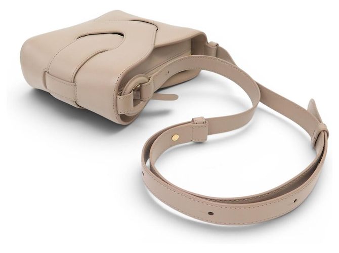 Polène NUOVA BORSA A SPALLA POLENE NODDE IN PELLE LISCIA TAUPE BORSA A MANO - vista 4