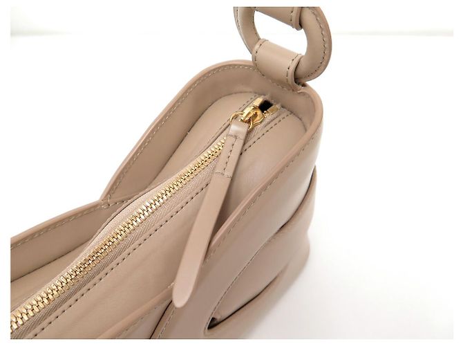 Polène NUOVA BORSA A SPALLA POLENE NODDE IN PELLE LISCIA TAUPE BORSA A MANO - vista 7