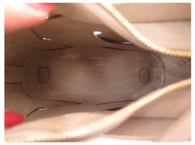 Polène NUOVA BORSA A SPALLA POLENE NODDE IN PELLE LISCIA TAUPE BORSA A MANO - vista 8
