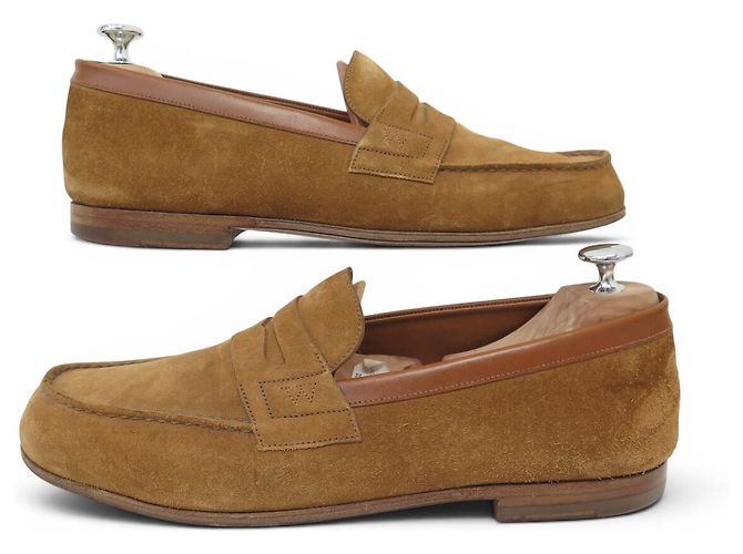SCARPE JM WESTON MOCASSINS 281 LE MOC 9C 43 CAMELLO SCAMOSCIO Cammello - vista 3