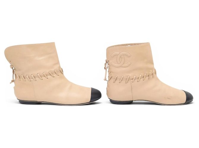 STIVALI CHANEL RUNWAY LOGO CC G27541 40 IN PELLE BICOLORE - vista 3