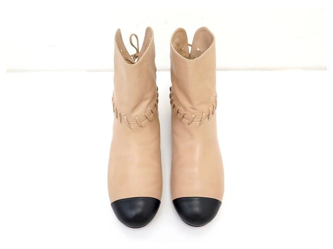 STIVALI CHANEL RUNWAY LOGO CC G27541 40 IN PELLE BICOLORE - vista 8