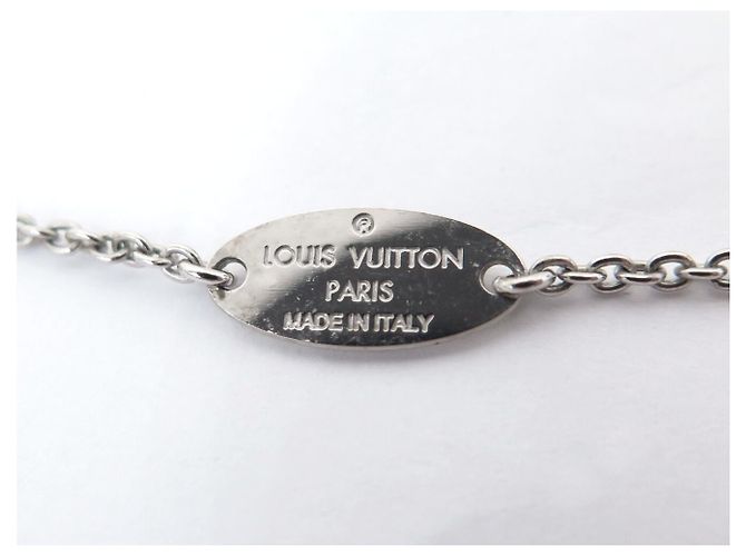 COLLANA LOUIS VUITTON ESSENTIAL V M63182 METALLO COLOR ORO ROSA 39-44 Argento - vista 5