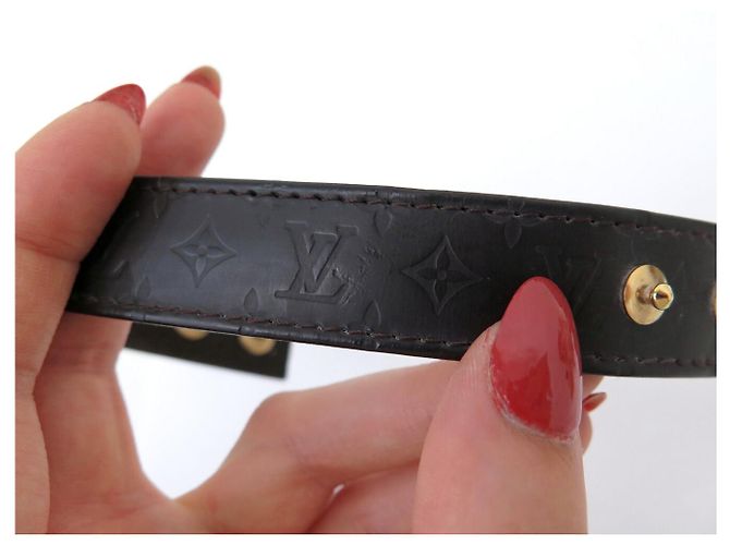 BRACCIALETTO LOUIS VUITTON VIP SOUTH COAST PLAZA 2000 CUIR MONOGRAM EMPREINTE Marrone - vista 11
