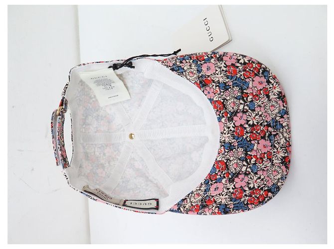NUOVO BERRETTO DA BASEBALL GUCCI X LIBERTY FLEURS 634374 COTTON FLOWERS CAP Multicolore - vista 6