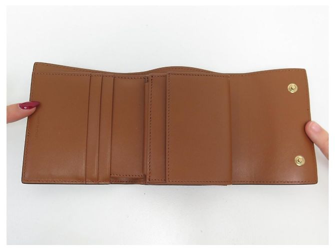 Céline NUEVA CARTERA CELINE SMALL TRIFOLD TOILE TRIOMPHE 10D572BZ9.04LU Castaño - vista 6