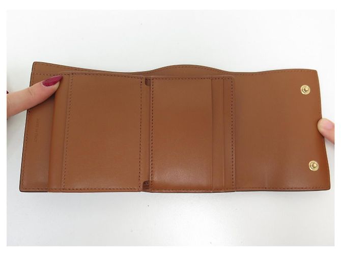 Céline NUEVA CARTERA CELINE SMALL TRIFOLD TOILE TRIOMPHE 10D572BZ9.04LU Castaño - vista 7