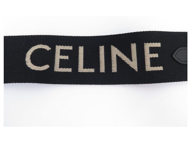 Céline NUEVA CORREA DE HOMBRO CELINE LOGO JACQUARD 49S01 2AEP-38AW 1LONG STRAP Negro - vista 3