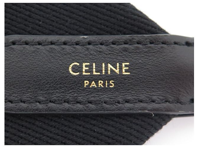 Céline NUEVA CORREA DE HOMBRO CELINE LOGO JACQUARD 49S01 2AEP-38AW 1LONG STRAP Negro - vista 4