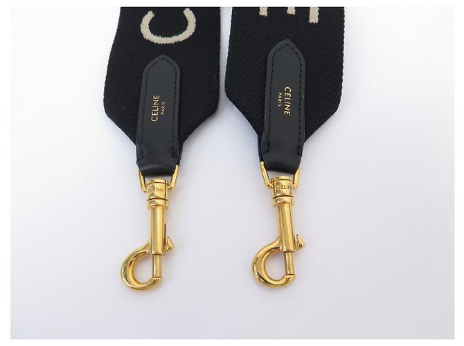 Céline NUEVA CORREA DE HOMBRO CELINE LOGO JACQUARD 49S01 2AEP-38AW 1LONG STRAP Negro - vista 7