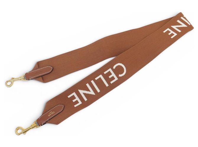 Céline NUOVA TRACCELLA CELINE LOGO JACQUARD 49S01 2AEP-04LV 136 CM LONG STRAP Marrone - vista 2