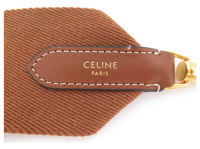 Céline NUOVA TRACCELLA CELINE LOGO JACQUARD 49S01 2AEP-04LV 136 CM LONG STRAP Marrone - vista 4