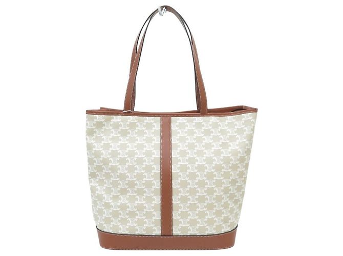 Céline NUOVA BORSA CELINE CABAS MEDIUM TRIOMPHE CANVAS 115072FLC.02GR TOTE BAG Beige - vista 2