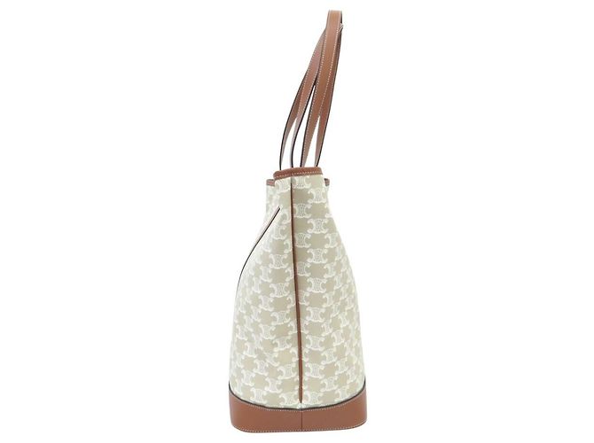 Céline NUOVA BORSA CELINE CABAS MEDIUM TRIOMPHE CANVAS 115072FLC.02GR TOTE BAG Beige - vista 4