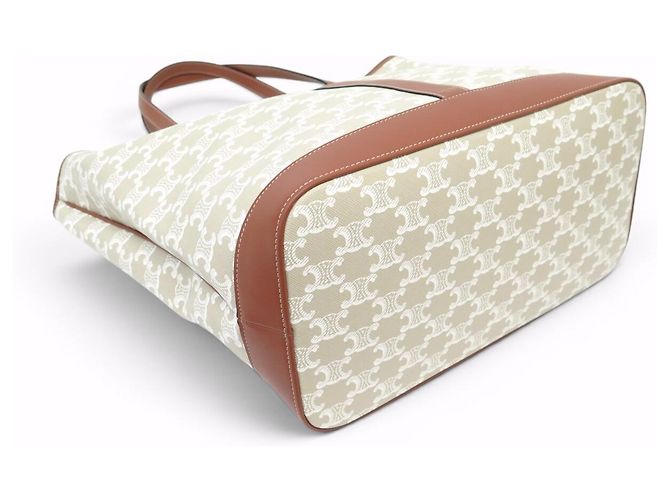 Céline NUOVA BORSA CELINE CABAS MEDIUM TRIOMPHE CANVAS 115072FLC.02GR TOTE BAG Beige - vista 5