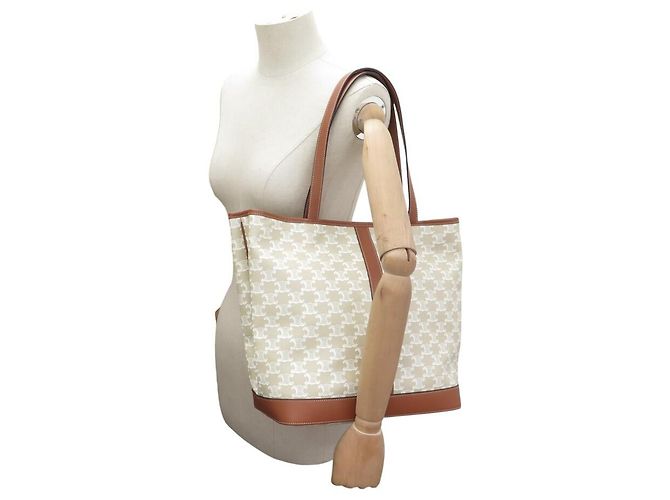 Céline NUOVA BORSA CELINE CABAS MEDIUM TRIOMPHE CANVAS 115072FLC.02GR TOTE BAG Beige - vista 7