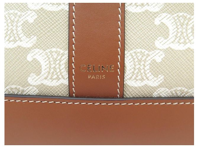 Céline NUOVA BORSA CELINE CABAS MEDIUM TRIOMPHE CANVAS 115072FLC.02GR TOTE BAG Beige - vista 8