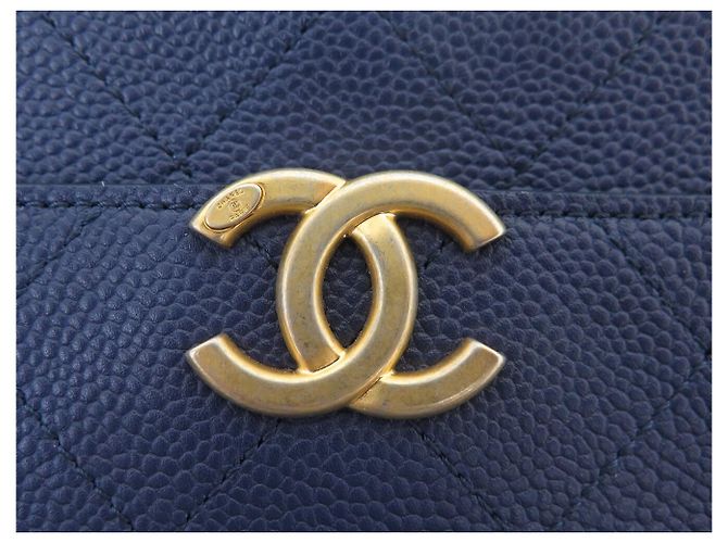 NUOVO CHANEL MINI CAMERA WAIST BAG AS0311 PELLE CAVIAR Blu - vista 7