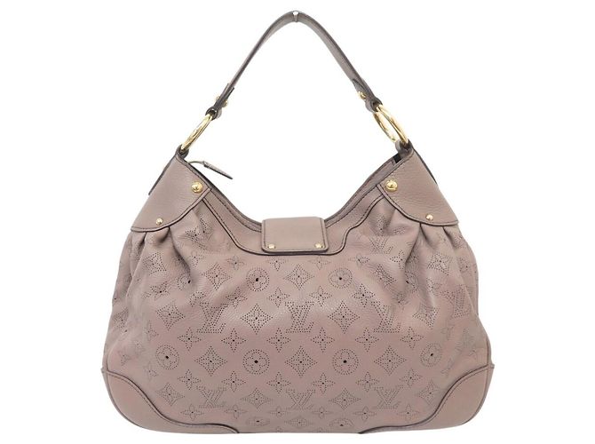 NUOVA BORSA A SPALLA LOUIS VUITTON MAHINA XS PELLE MONOGRAMMA PERFORATA HOBO Taupe - vista 2