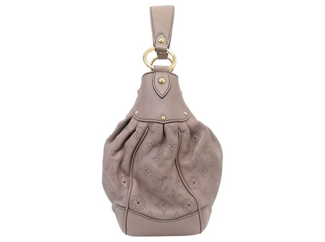 NUOVA BORSA A SPALLA LOUIS VUITTON MAHINA XS PELLE MONOGRAMMA PERFORATA HOBO Taupe - vista 3