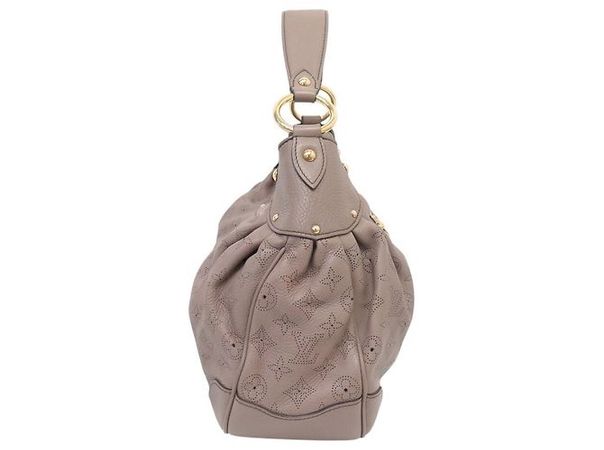 NUOVA BORSA A SPALLA LOUIS VUITTON MAHINA XS PELLE MONOGRAMMA PERFORATA HOBO Taupe - vista 4