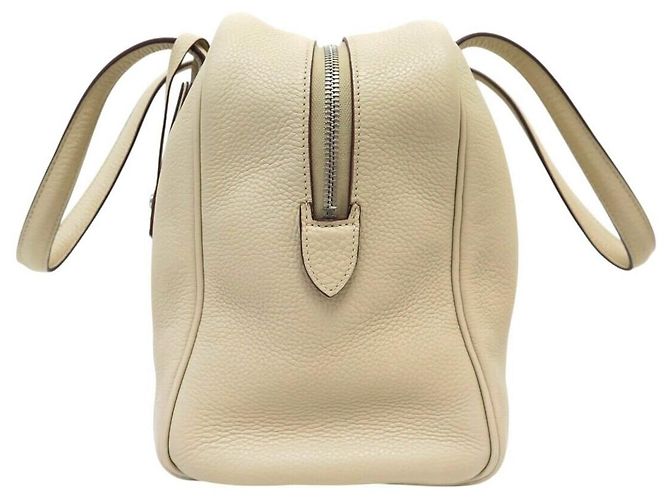 Hermès NOVA BOLSA DE MÃO HERMES VICTORIA II 35 EM COURO TAURILLON CLEMENCE CREME Cru - vista 3