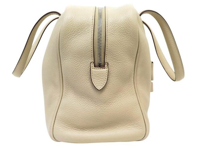 Hermès NOVA BOLSA DE MÃO HERMES VICTORIA II 35 EM COURO TAURILLON CLEMENCE CREME Cru - vista 4