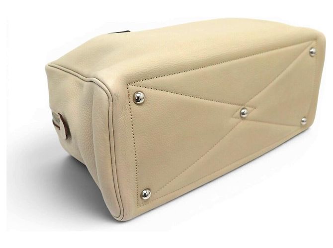 Hermès NOVA BOLSA DE MÃO HERMES VICTORIA II 35 EM COURO TAURILLON CLEMENCE CREME Cru - vista 5