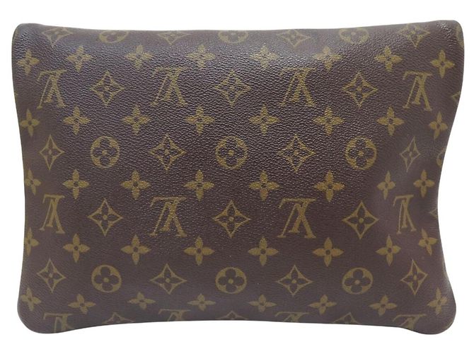 BORSA VINTAGE LOUIS VUITTON POUCH PIEGHEVOLE IN TELA MONOGRAM Marrone - vista 2