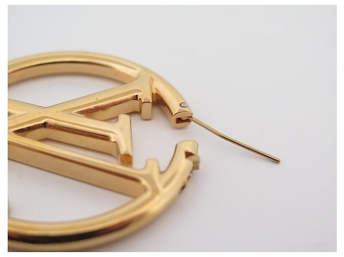 NUEVOS AROTES LOUIS VUITTON CREOLES LOUISE GM M64288 Dorado - vista 5