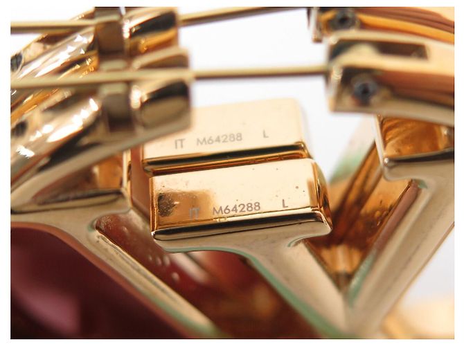 NUEVOS AROTES LOUIS VUITTON CREOLES LOUISE GM M64288 Dorado - vista 6