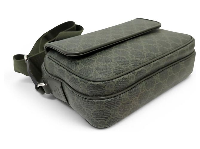 BORSA MESSENGER GUCCI 795479 IN TELA GG MONOGRAM KHAKI A TRACCOLA - vista 3