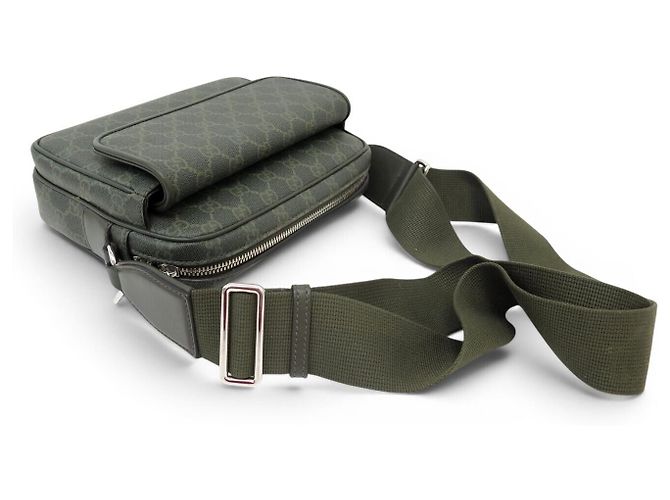 BORSA MESSENGER GUCCI 795479 IN TELA GG MONOGRAM KHAKI A TRACCOLA - vista 4
