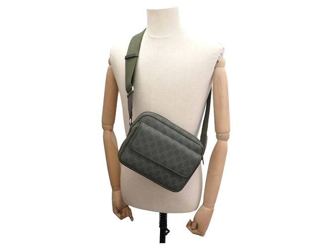 BORSA MESSENGER GUCCI 795479 IN TELA GG MONOGRAM KHAKI A TRACCOLA - vista 5