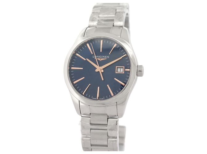 NEUE LONGINES CONQUEST CLASSIC L2.386.4 34MM STAHL QUARTZ UHR Silber - Ansicht 2